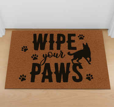 Wipe your paws animal vinyl rug - TenStickers