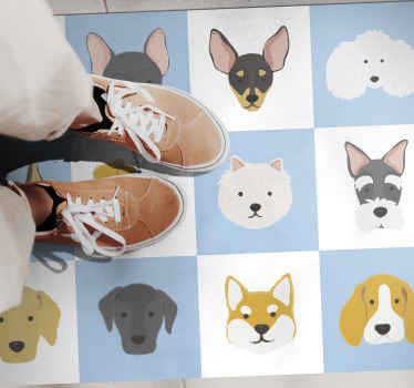 Dog breeds cartoon animal vinyl rug - TenStickers