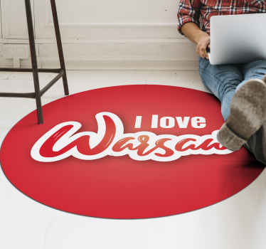 I love Warsaw  circular vinyl floor rug - TenStickers
