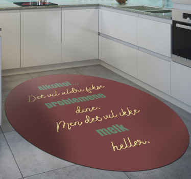 Morsomt kjøkken tekst alkohol tilpasset vinyl teppe - Tenstickers