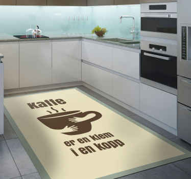 Kaffe er en klem i et spesialtilpasset vinyl teppe - Tenstickers
