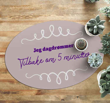 Tilbake i 5 minutter tekst tilpasset vinyl teppe - Tenstickers