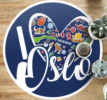 私はオスロハートノルディックビニールラグが大好きです - TENSTICKERS