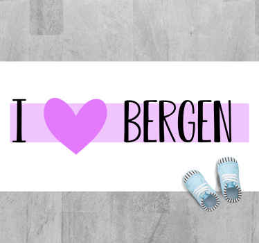 Jeg elsker bergen rosa nordisk vinyl teppe - Tenstickers