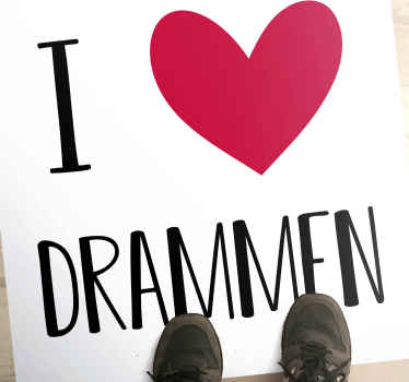 Jeg elsker drammen nordisk vinyl teppe - Tenstickers