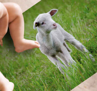 Lammeunge stående vinyltæpper med dyr - TenStickers