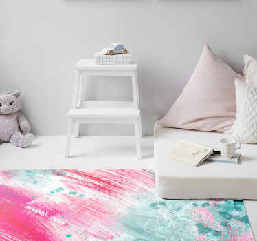 Alfombra vinílica moderna salpicaduras de pintura pastel - TenVinilo