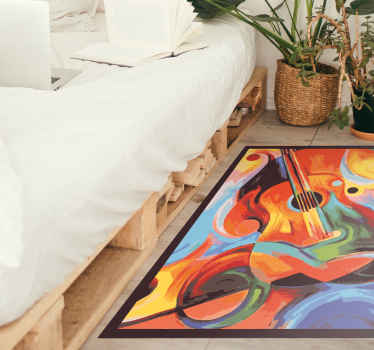 Alfombra vinílica dormitorio sinfonía musical de colores - TenVinilo