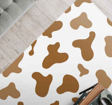 Brown cow spots animal print vinyl rug - TenStickers