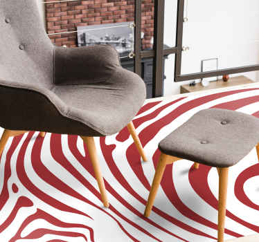 κόκκινες ρίγες ζέβρα ζωική εκτύπωση κουβέρτα βινυλίου - TenStickers