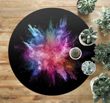 Farverig abstrakt eksplosion vinyltæppe til soveværelse - TenStickers