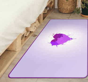 Purple heart splash teenager vinyl rug - TenStickers