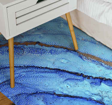 Ocean Wave Motif marble vinyl rug - TenStickers