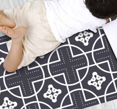 Geometrical shapes tile effect vinyl rug - TenStickers