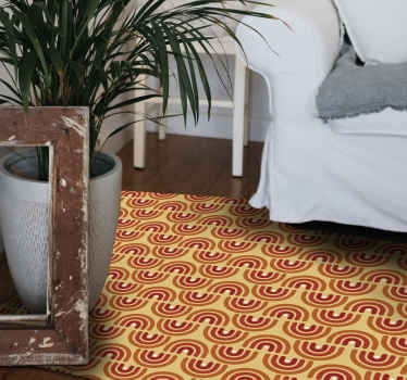 Tapis vinyle géométrique motif de vagues colorées - TenStickers