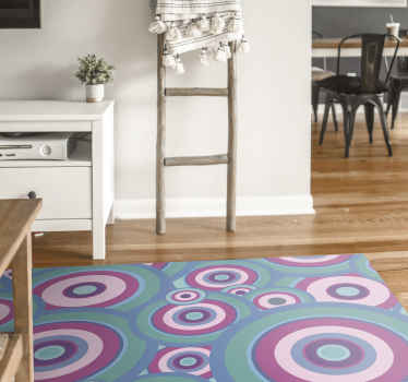 Tapis vinyle géométrique motifs circulaires colorés - TenStickers