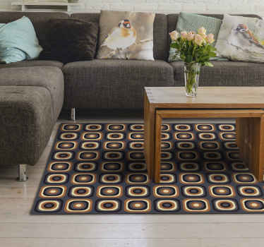 Tapis vinyle salon motif de cercle rétro - TenStickers