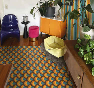 Tapis vinyle salon motif courbe rétro - TenStickers