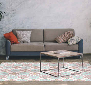 Vinyl Teppich Mandala rosa Fliesen - TenStickers