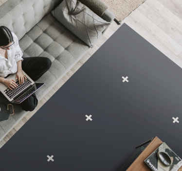 Alfombra vinílica minimalista patrón geométrico oscuro - TenVinilo