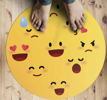 Emoji tváre detský vinylový podlahový koberec - Tenstickers