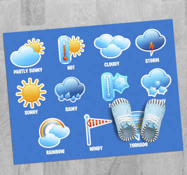 Kids weather kids vinyl rug - TenStickers