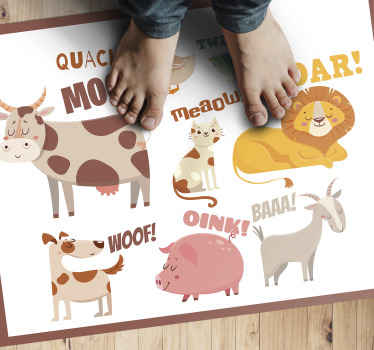 Kids animal noises animal rug - TenStickers