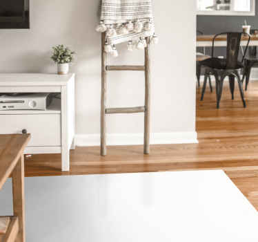 Alfombra vinilo salón moderna blanco liso - TenVinilo