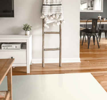 Alfombra vinílica rectangular color crema - TenVinilo