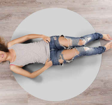 Siva oblika Okrogla vinilna preproga - TenStickers