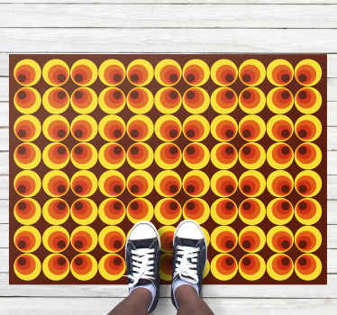 Vinylteppich Vintage 70er jahre pop orange kreise - TenStickers