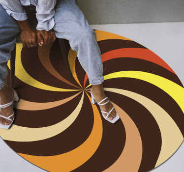 Alfombra vinílica rayas explosión de color en espiral - TenVinilo