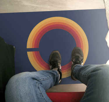 Alfombra vinílica vintage diseño solar retro - TenVinilo