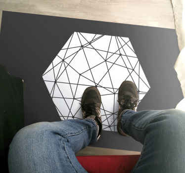 Abstract Hexagonal Pattern geometric vinyl rug - TenStickers