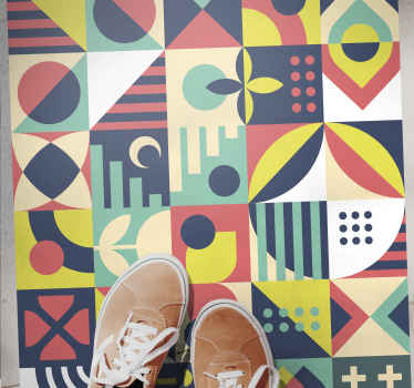 Vintage geometrijski mozaik vinil prostirka - TenStickers