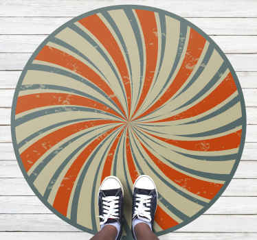 Spiral swirl design vintage vinyl rug - TenStickers