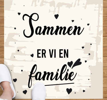 Sammen er vi familie tilpasset vinyl teppe - Tenstickers