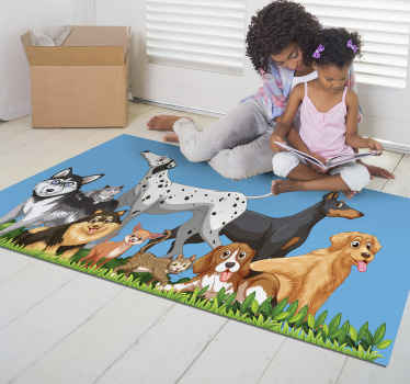 Different dogs animal rug - TenStickers