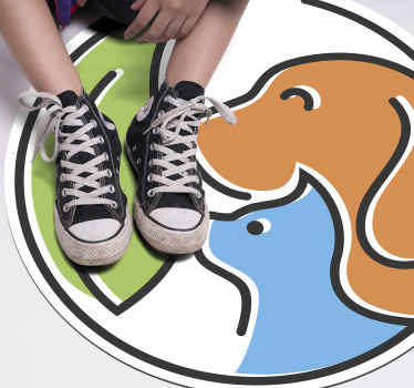 Abstrakte dyreansigter vinyltæpper med dyr - TenStickers