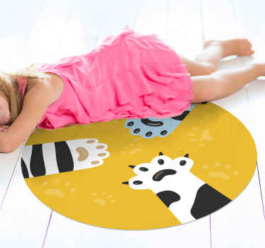 Kattepoteaftryk vinyltæpper med dyr - TenStickers