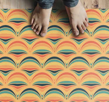 Colorful wave patterns vintage vinyl rug - TenStickers