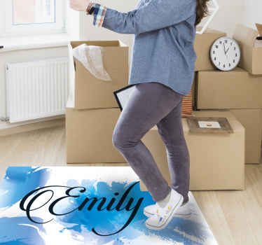 Kék folt névvel vinil szőnyeg tinik - TenStickers