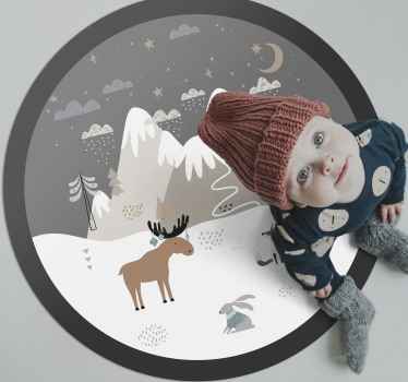 Detský vinylový koberec severskej krajiny a zvierat - Tenstickers