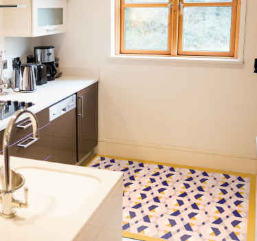 Alfombra vinilo cocina concepto geométrico animado - TenVinilo