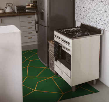 Tapis vinyle marbre motif géométrique vert - TenStickers