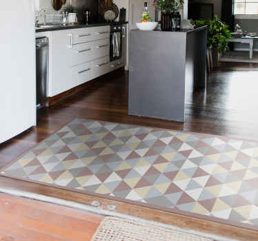 Kitchen colorful geometrical shapes vinyl rug - TenStickers
