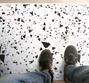 Vinyl läufer küche Grauer, weißer und schwarzer terrazzo - TenStickers