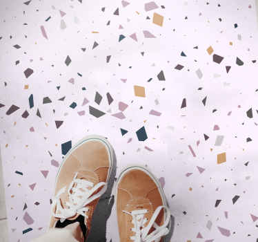 Tapis vinyle marbre éclats géométriques colorés - TenStickers