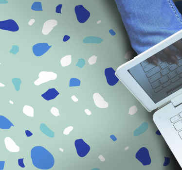 Vinyl Teppich Imitation blauer terrazzo - TenStickers