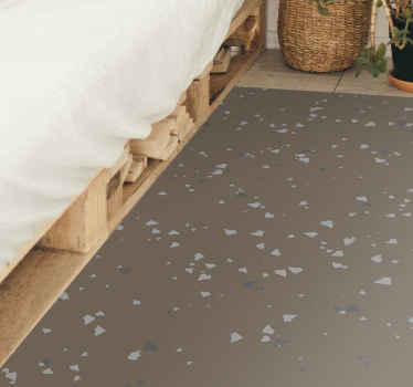 Textured Earth Tones bedroom vinyl rug - TenStickers